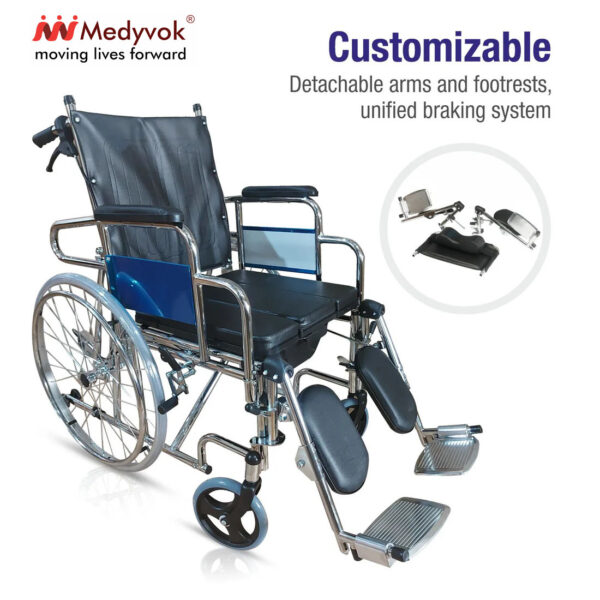 Commode Wheelchair (Foldable & Recliner) - Image 3
